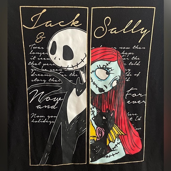 2🍒/$36~Disney's Jack & Sally Long Sleeve Top~ Medium - Picture 5 of 7